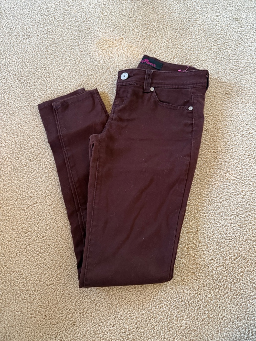 Almost Famous Skinny Jeans in Deep Burgundy